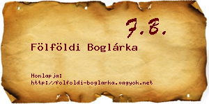 Fölföldi Boglárka névjegykártya